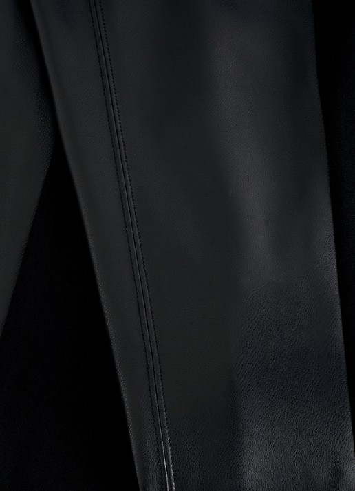 Phase Eight Alora high waist slim fit broek van immitatieleer - detail 5 zwart