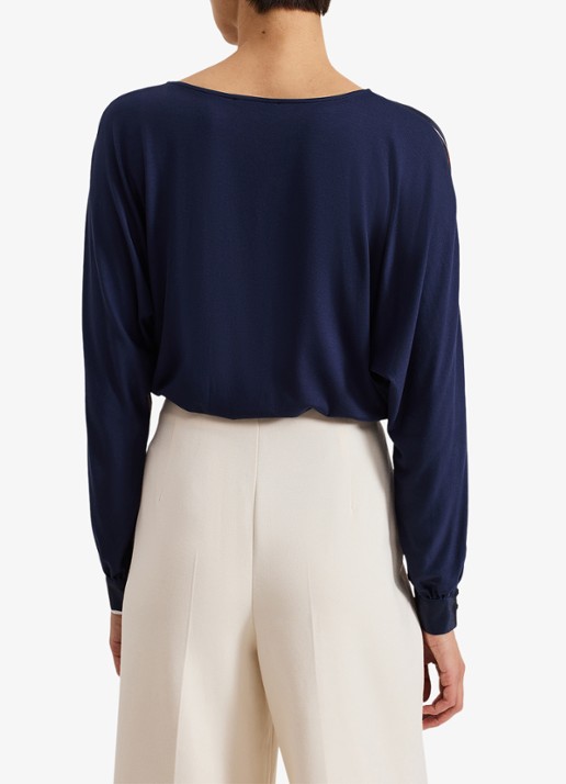 Phase Eight Alora top met print - achterkant donkerblauw