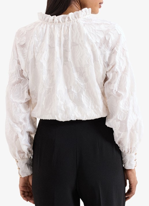 Phase Eight Amal blouse met bloemenprint - achterkant 3 gebroken wit