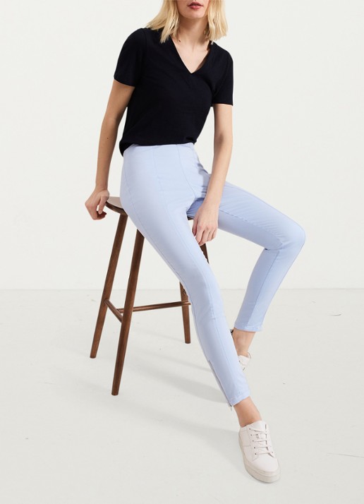 Phase Eight Amina high waist cropped skinny fit broek met ritssluiting - detail 5 lichtblauw