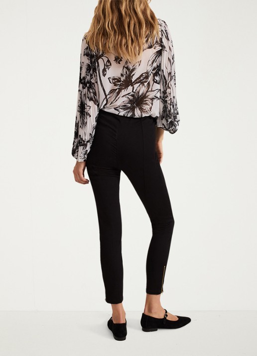 Phase Eight Amina mid waist cropped skinny fit broek persplooi - achterkant 7 zwart