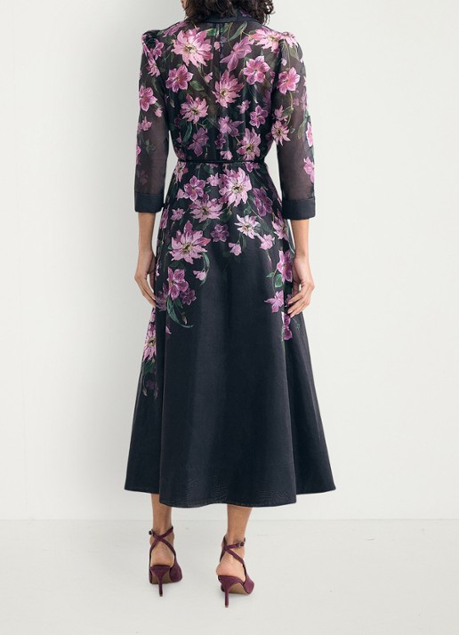 Phase Eight Anabelle maxi blousejurk met bloemenprint - achterkant 3 zwart