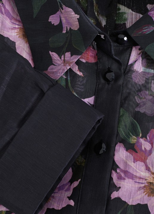 Phase Eight Anabelle maxi blousejurk met bloemenprint - detail 8 zwart