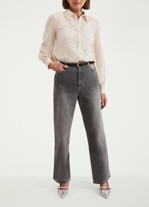 Phase Eight Aneira blouse met pailletten  - voorkant 7 gebroken wit