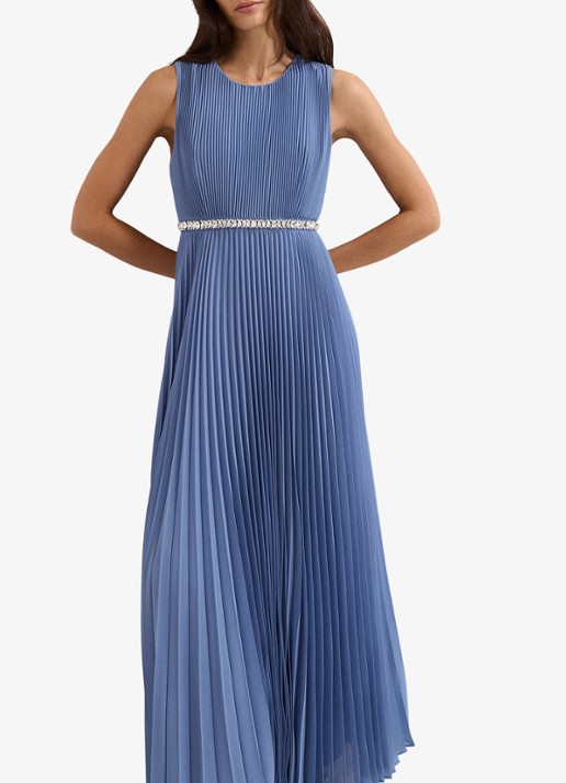 Phase Eight Anora midi jurk met plooien - detail 4 blauw