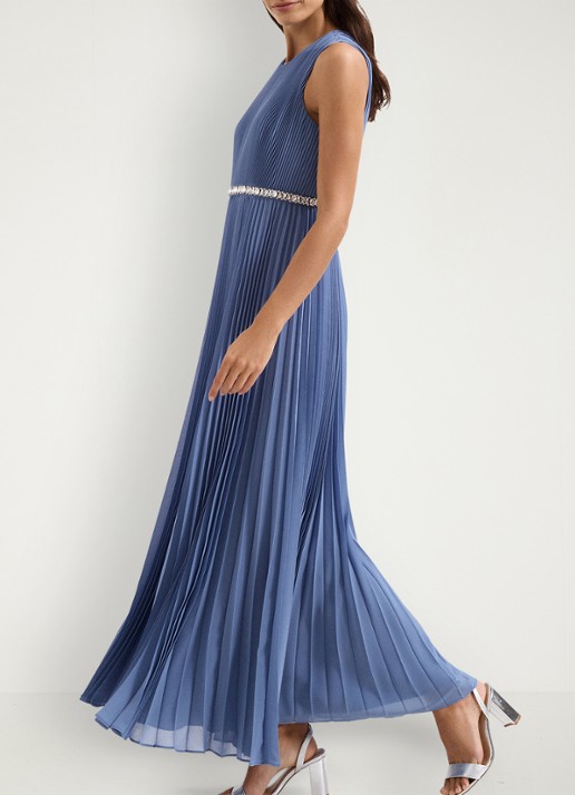 Phase Eight Anora midi jurk met plooien - detail 5 blauw