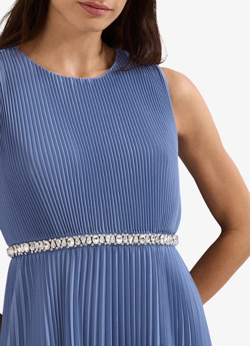 Phase Eight Anora midi jurk met plooien - detail 6 blauw