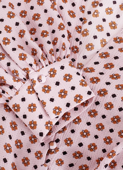Phase Eight Arabella blouse met V-hals en grafische print - detail 5 oudroze