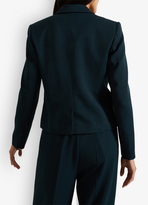 Phase Eight Arabella cropped blazer met paspelzakken - achterkant 8 donkergroen