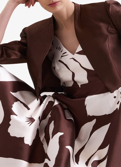 Phase Eight Ariel bolero van satijn - detail 5 donkerbruin
