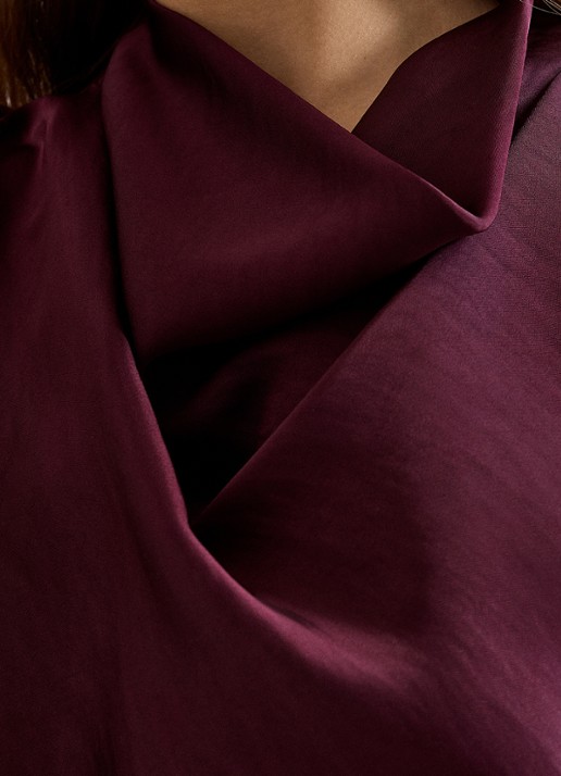 Phase Eight Arwen mouwloze top met watervalhals - detail 2 aubergine