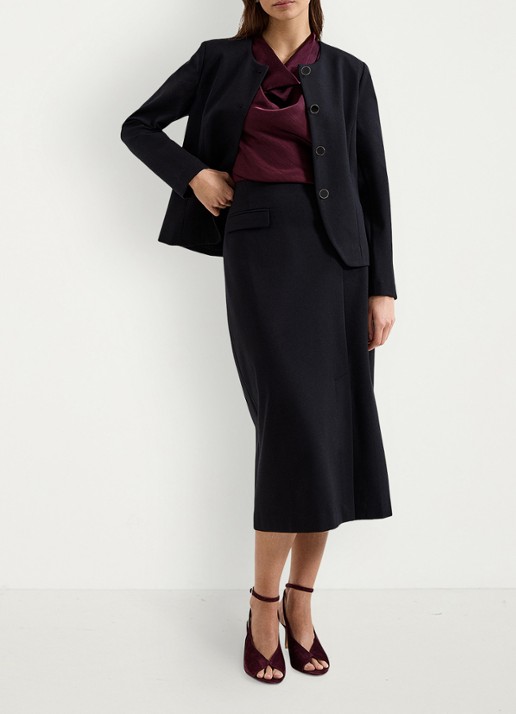 Phase Eight Arwen mouwloze top met watervalhals - voorkant 6 aubergine