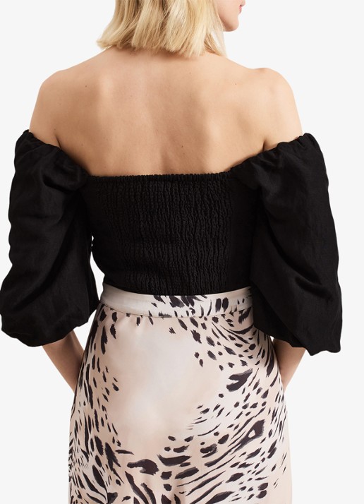 Phase Eight Asha top in linnenblend - achterkant 3 zwart