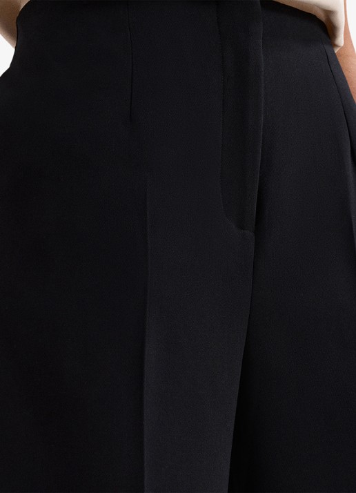 Phase Eight Aubrielle cropped high waist wide fit culotte met steekzakken - detail 5 zwart