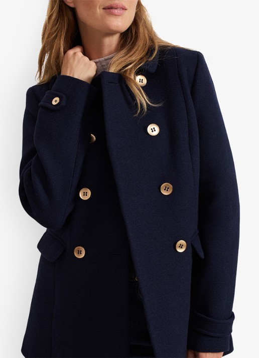 Phase Eight Aurelie Wool Peacoat - detail 5 donkerblauw