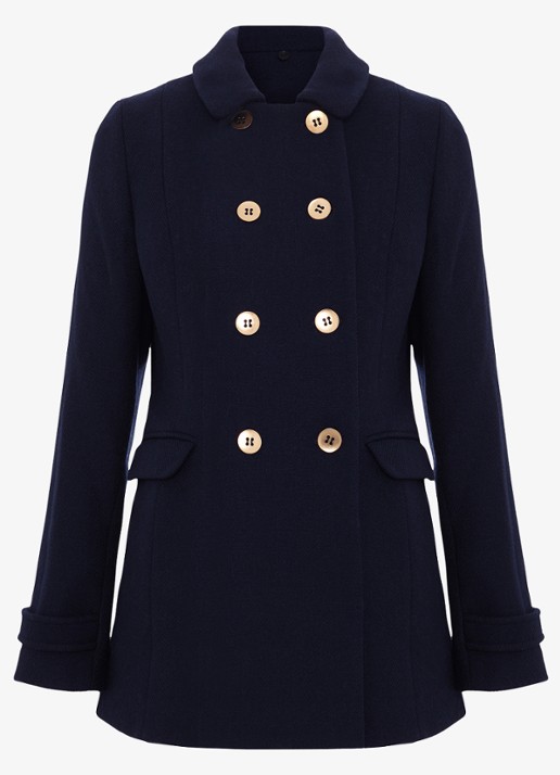 Phase Eight Aurelie Wool Peacoat - voorkant 7 donkerblauw
