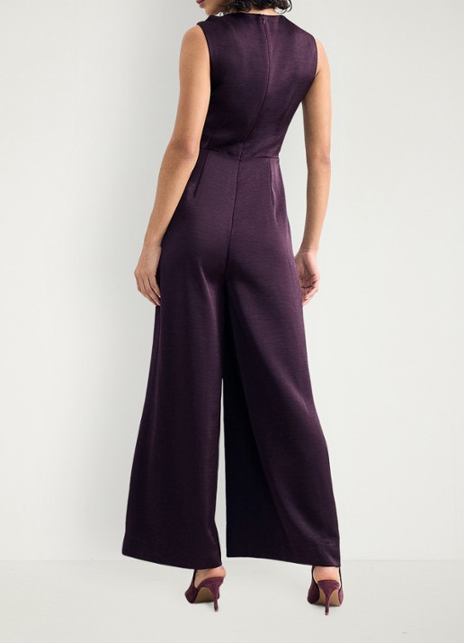 Phase Eight Avril wide leg jumpsuit met asymmetrische halslijn - achterkant paars