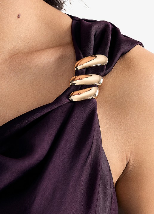 Phase Eight Avril wide leg jumpsuit met asymmetrische halslijn - detail 4 paars