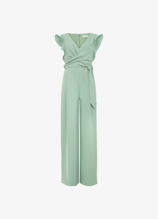 Phase Eight Ayla wide fit jumpsuit met V-hals - voorkant 2 green
