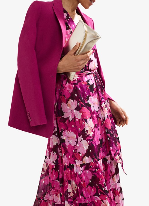 Phase Eight Azalea midi jurk met bloemenprint - detail 6 roze