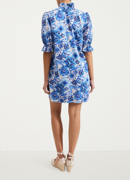 Phase Eight Azelia mini tuniekjurk met bloemenprint - achterkant 5 blauw