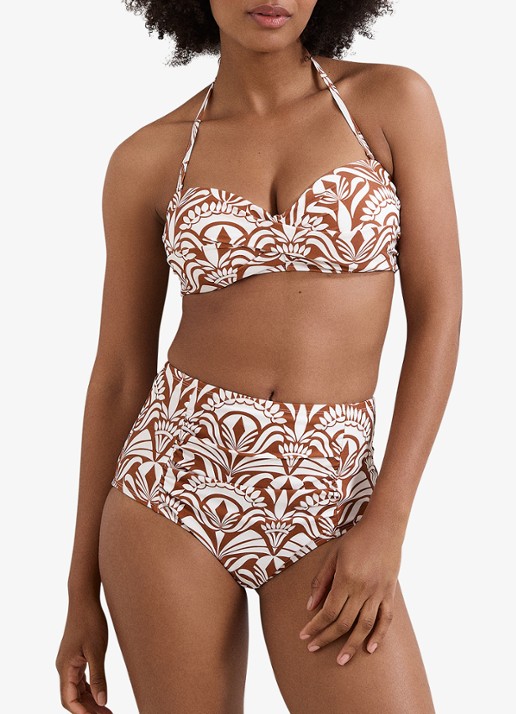 Phase Eight Bandeau bikinitop met afneembare bandjes en print