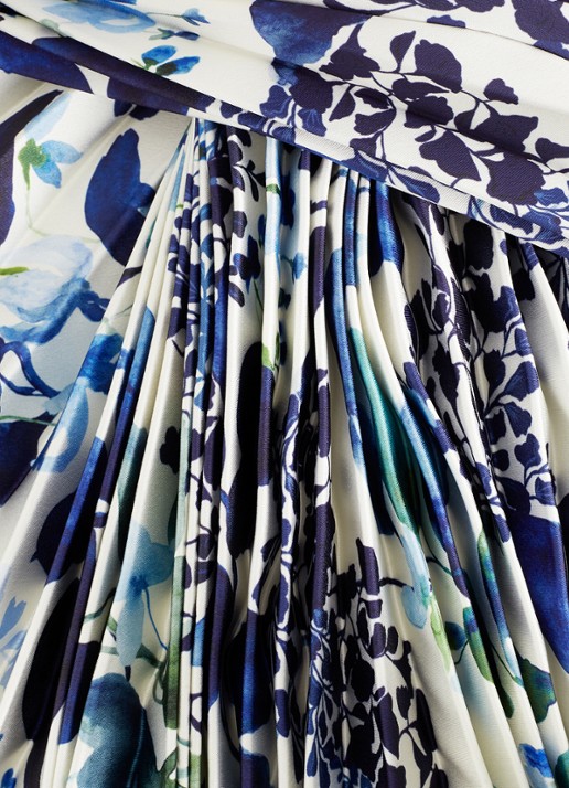 Phase Eight Beatrice midi jurk met bloemenprint - detail 5 blauw