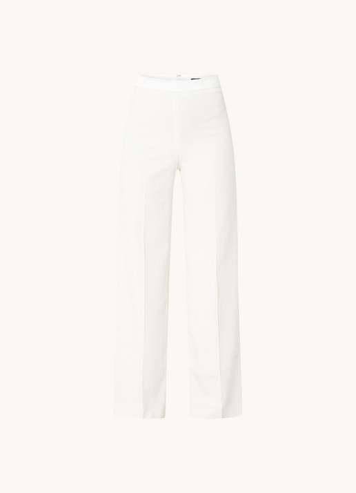 Phase Eight Beatriz high waist straight fit pantalon met stretch - voorkant 2 gebroken wit
