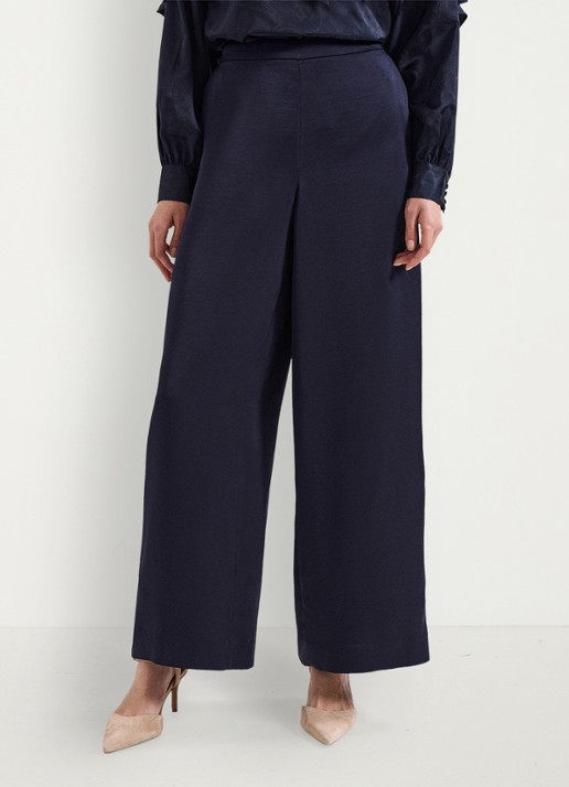 Phase Eight Beccy wide fit pantalon van satijn met steekzakken
