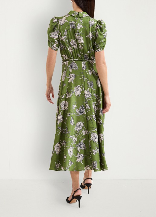 Phase Eight Bella midi tuniekjurk met bloemenprint - achterkant groen