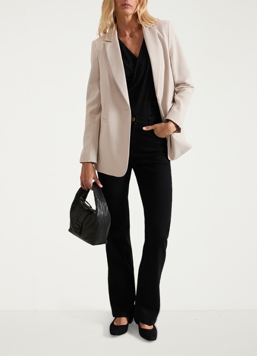 Phase Eight Belle blazer met paspelzakken - voorkant 7 creme