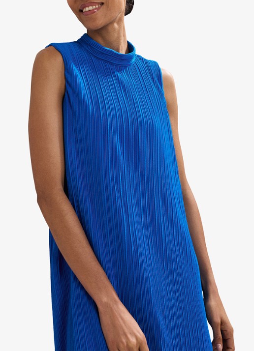Phase Eight Betsie mini jurk met plissé - detail 4 donkerblauw