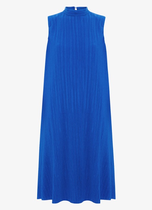 Phase Eight Betsie mini jurk met plissé - voorkant 6 donkerblauw