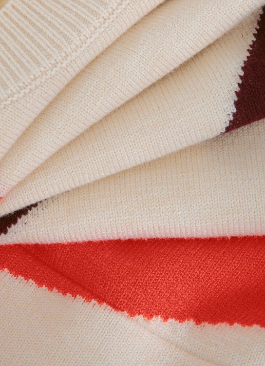 Phase Eight Bettie fijngebreide trui met colour blocking - detail 5 creme