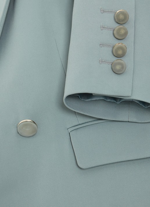 Phase Eight Bowen cropped blazer met klepzakken - detail 4 lichtblauw