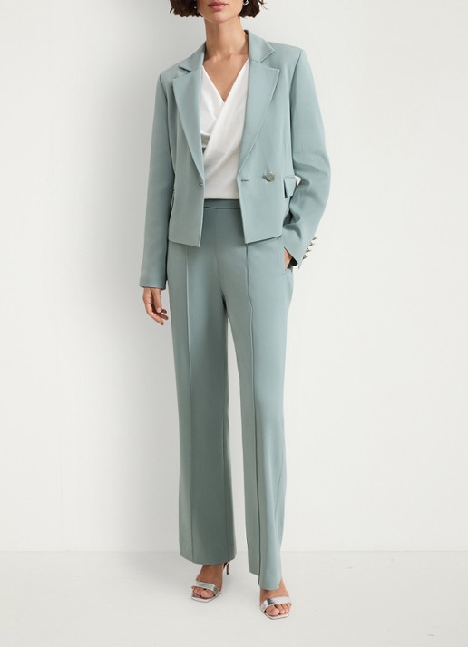Phase Eight Bowen cropped blazer met klepzakken - detail 6 lichtblauw