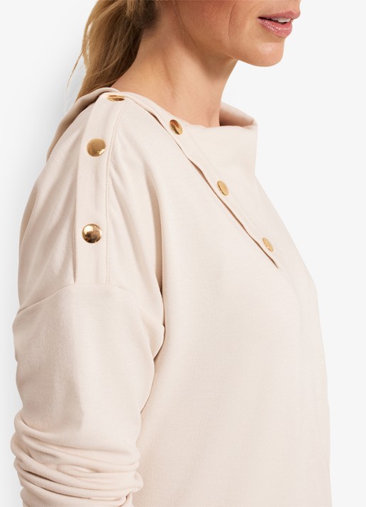 Phase Eight Brienna sweater met sierknopen - detail 4 lichtroze