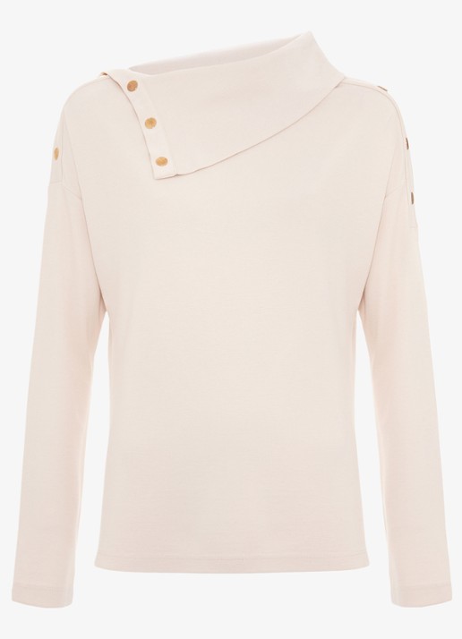 Phase Eight Brienna sweater met sierknopen - voorkant 6 lichtroze