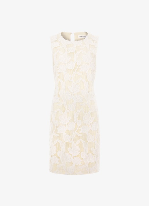Phase Eight Bryony mini jurk met broderie - voorkant 7 geel
