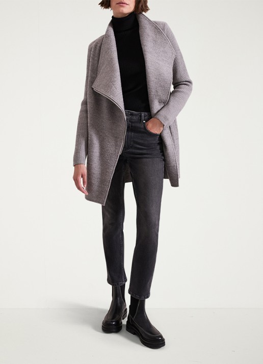Phase Eight Byanca jack in wolblend met col  - voorkant 3 grijs