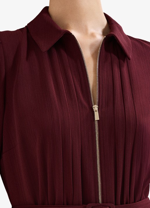 Phase Eight Candice jumpsuit met pofmouw - detail 5 bordeauxrood