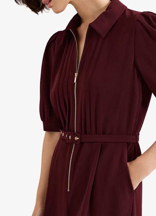 Phase Eight Candice jumpsuit met pofmouw - detail 7 bordeauxrood
