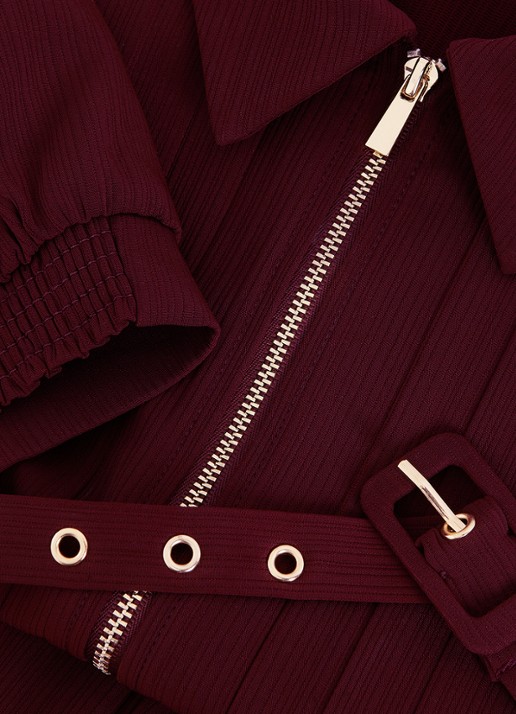 Phase Eight Candice jumpsuit met pofmouw - detail 8 bordeauxrood