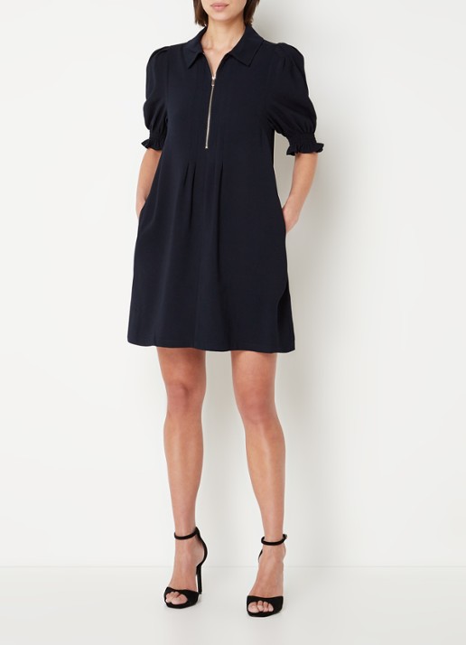 Phase Eight Candice mini tuniekjurk met halve rits - voorkant 4 donkerblauw