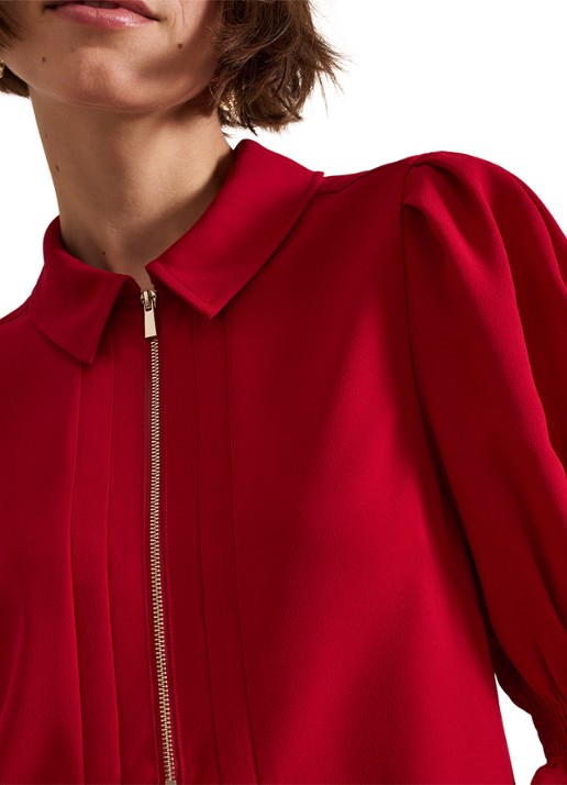 Phase Eight Candice mini tuniekjurk met pofmouw  - detail 3 rood
