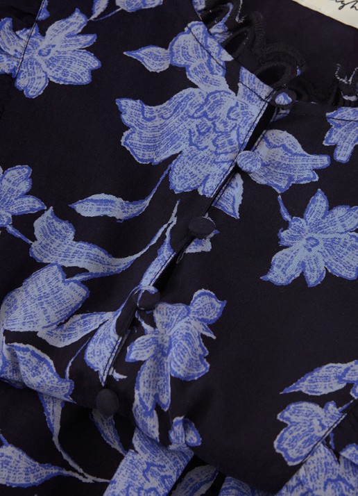 Phase Eight Caraline mini jurk met bloemenprint - detail 7 donkerblauw