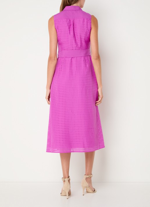 Phase Eight Carey midi blousejurk met structuur en strikceintuur - achterkant paars