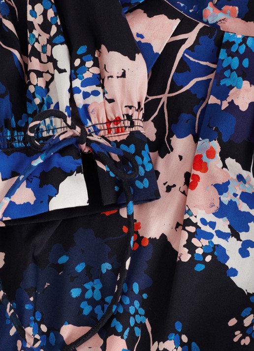 Phase Eight Caris blouse met bloemenprint - detail 4 donkerblauw