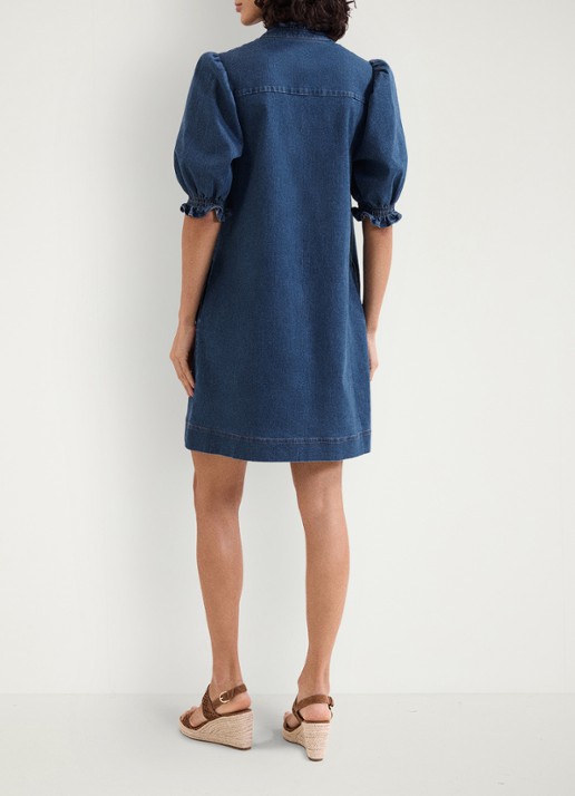 Phase Eight Carly mini tuniekjurk met pofmouw - achterkant 8 indigo