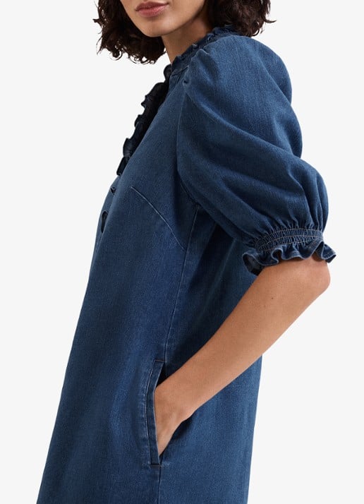 Phase Eight Carly mini tuniekjurk met pofmouw - detail 5 indigo